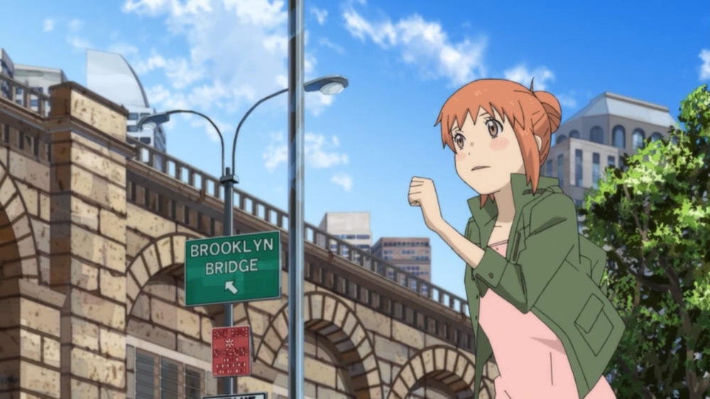 Saki runs frantically through the beautifully drawn streets of New York City